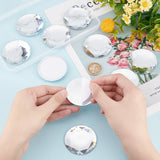 Craspire 10Pcs Self-Adhesive Acrylic Rhinestone Stickers, for DIY Decoration and Crafts, Faceted, Half Round, Clear, 51.5x7.5mm