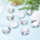 Craspire 10Pcs Self-Adhesive Acrylic Rhinestone Stickers, for DIY Decoration and Crafts, Faceted, Half Round, Clear, 51.5x7.5mm