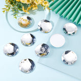 Craspire 10Pcs Self-Adhesive Acrylic Rhinestone Stickers, for DIY Decoration and Crafts, Faceted, Half Round, Clear, 51.5x7.5mm