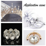 Craspire 10Pcs Self-Adhesive Acrylic Rhinestone Stickers, for DIY Decoration and Crafts, Faceted, Half Round, Clear, 51.5x7.5mm