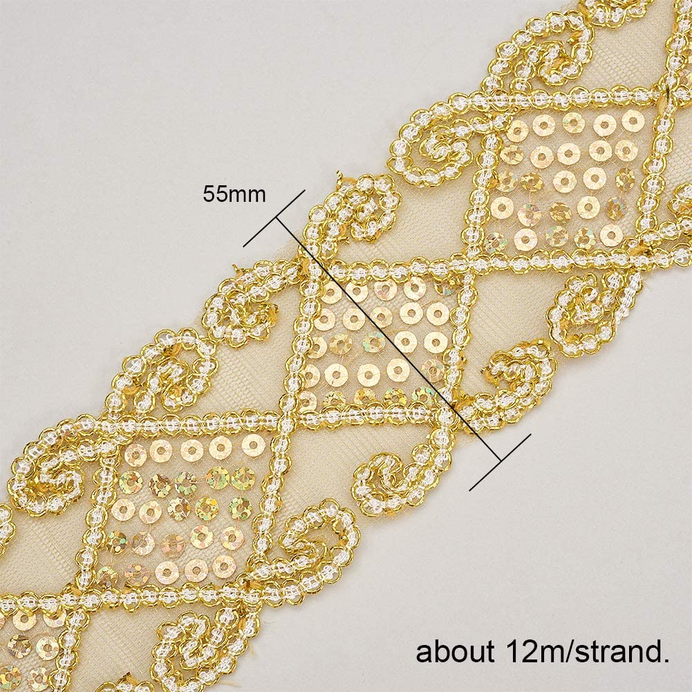 1 Yard Gold Lace Trim Embroidery Bridal Jewelry Wedding Craft Sewing Fabric  Mesh