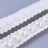 10 Yard Plastic Imitation Pearl Beads Ribbons, Garment Accessories, White, 11.5mm