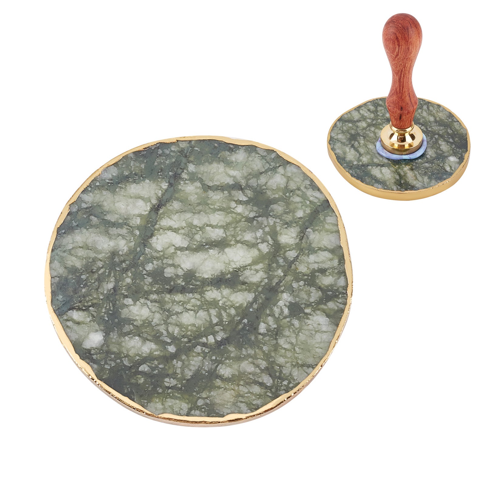 Round Marble Wax Seal Mat (MatDark Sea Green)