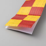 Craspire Waterproof PVC Reflective Warning Stickers, Safety Sign Caution Tartan Decals for Vehicle, Goldenrod, 50x0.3mm, about 25m/roll