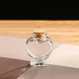 50 pcs Glass Bottle, Wishing Bottle, with Cork Stopper, Heart, Clear, 6x8.1cm, Capacity: 80ml(2.71fl. oz)