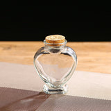 50 pcs Glass Bottle, Wishing Bottle, with Cork Stopper, Heart, Clear, 8x10.3cm, Capacity: 160ml(5.41fl. oz)