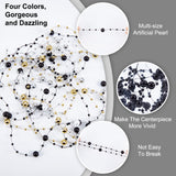 4 Bag 22 Yards Artificial Pearls Strings Beads for Floating Candles, Float Pearl String, Vase Filling Pearls Filler for Wedding Table Party Home Centerpieces, Black