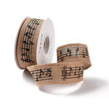 1 Roll Burlap Ribbon, Hessian Ribbon, Jute Ribbon, with Lace, for Jewelry Making, Black, 1-1/2 inch(38mm), about 2m/roll