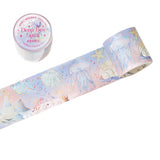 Craspire Ocean Theme Pattern Adhesive Paper Tapes, Decorative Sticker Roll Tape, for Card-Making, Scrapbooking, Diary, Planner, Envelope & Notebooks, Misty Rose, Jellyfish Pattern, 40mm, about 3.28 Yards(3m)/Roll
