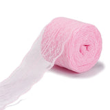 5 Roll Polyester Lace Trim, Lace Ribbon For Sewing Decoration, Pink, 45mm, about 1- 3/4 inch(45mm) wide, about 10.93 yards (10m)/roll