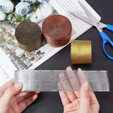 32 Yards 4 Colors Glitter Organza Ribbons, 1.5 Glitter Trimmings Ribbons Fabric Shimmer Ribbons with Glitter Powder for Gift Wrapping Arts Crafts and Party Wedding Accessories