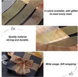 32 Yards 4 Colors Glitter Organza Ribbons, 1.5 Glitter Trimmings Ribbons Fabric Shimmer Ribbons with Glitter Powder for Gift Wrapping Arts Crafts and Party Wedding Accessories