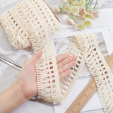 1 Set 10 Yards Cotton Tassel Fringe Trim, 2 Inch Lace Fibre Tassel Fringe Trim Antique White Lace Ribbon for Sewing Edging Trimming Curtain Blanket Hanging Rugs Clothing Home Decor