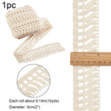 1 Set 10 Yards Cotton Tassel Fringe Trim, 2 Inch Lace Fibre Tassel Fringe Trim Antique White Lace Ribbon for Sewing Edging Trimming Curtain Blanket Hanging Rugs Clothing Home Decor