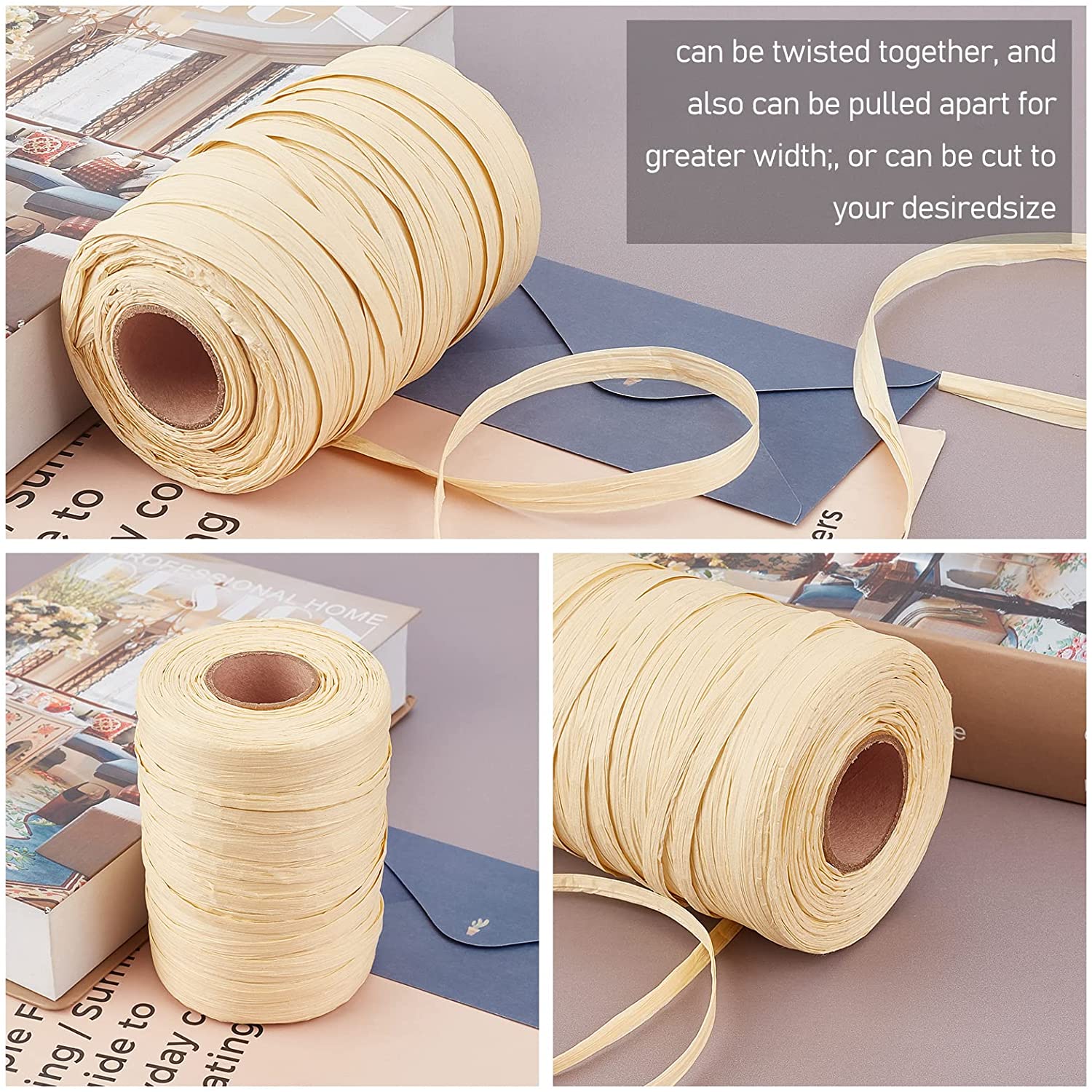 Natural Raffia Paper Christmas Raffia Ribbon for Florist Bouquets  Decoration Cra