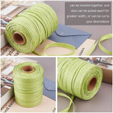 328 Yards 8mm Wide Raffia Ribbon Raffia Paper Craft Ribbon Packing Twine for Festival Christmas Gifts DIY Decoration and Weaving, Lime