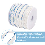 1 Roll 54.68Yard Flat Cotton Book Headbands Binding, with Plastic Spool 1/2inch Wide White Book Binding Endbands for Book Decoration