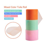 12 Roll 300 Yards/900FT Rainbow Tulle Fabric Rolls Netting Fabric 2 by 25 Yard Spool for Wedding Party Decoration, DIY Craft