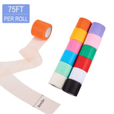 12 Roll 300 Yards/900FT Rainbow Tulle Fabric Rolls Netting Fabric 2 by 25 Yard Spool for Wedding Party Decoration, DIY Craft