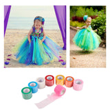 12 Roll 300 Yards/900FT Rainbow Tulle Fabric Rolls Netting Fabric 2 by 25 Yard Spool for Wedding Party Decoration, DIY Craft