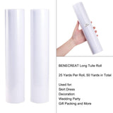 2 Rolls 50 Yards Tulle Roll Fabric Netting Rolls for Wedding Party Decoration, DIY Craft, 12 Inch x 25 Yards Each (White)