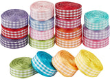 59 Yards Gingham Polyester Ribbon 18colors 3/8 Inch x 3.28yards Plaid Tartan Fabric Craft Ribbon for Hair Accessories Craft and Gift Wrapping Party Decorations