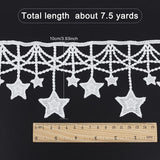 7.5 Yards Lace Trim with Star Tassel Ribbon White Sewing Fringe Trim Crafts Decorative Trim DIY Sewing Craft Lace Trim for Wedding Bridal Dress Party Clothes Decoration