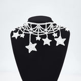 7.5 Yards Lace Trim with Star Tassel Ribbon White Sewing Fringe Trim Crafts Decorative Trim DIY Sewing Craft Lace Trim for Wedding Bridal Dress Party Clothes Decoration