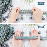 13 Yards Gray Braid Beaded Pendant Tassel Hanging Ball Fringe Trim Beaded Pendant Hanging Ball Fringe Trim Polyester Fabric Trimming Ribbon Band Curtain Table Decoration