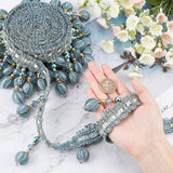 13 Yards Gray Braid Beaded Pendant Tassel Hanging Ball Fringe Trim Beaded Pendant Hanging Ball Fringe Trim Polyester Fabric Trimming Ribbon Band Curtain Table Decoration