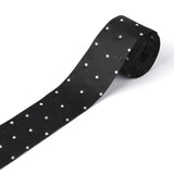 1 Roll Polyester Grosgrain Ribbon, with Single Face Crystal Rhinestone, for Crafts Gift Wrapping, Party Decoration, Black, 2 inch(52mm), 5 yards/roll(4.57m/roll)