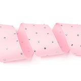 1 Roll Polyester Grosgrain Ribbon, with Single Face Crystal Rhinestone, for Crafts Gift Wrapping, Party Decoration, Pink, 2 inch(52mm), 5 yards/roll(4.57m/roll)