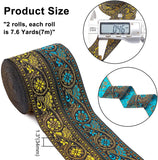 2rolls 7.6 Yards 1.3inch Fabric Embroidered Trim, Vintage Jacquard Ribbon Sewing Woven TrimEmobridered Woven Ribbon Fabric Embroidered Trim d¡§|cor for Sewing and Crafts Making