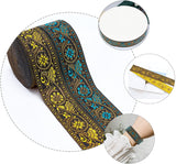 2rolls 7.6 Yards 1.3inch Fabric Embroidered Trim, Vintage Jacquard Ribbon Sewing Woven TrimEmobridered Woven Ribbon Fabric Embroidered Trim d¡§|cor for Sewing and Crafts Making