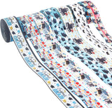 35 Yards 7 Style Graduation Ribbon Set, Polyester Grad Cap Metallic Star Printed Grosgrain Ribbon for Craft Gift Wrapping Graduate Ceremony Classroom School Decor