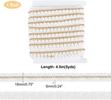 5 Yards Braid Trim, 19mm (0.75inch) Polyester Woven Gimp Braid Trim Decorative Fabric Trim with ABS Imitation Pearl, for Crafts Sewing Wedding Bridal Dress Decor (White)