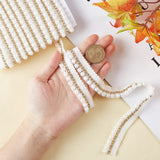 5 Yards Braid Trim, 19mm (0.75inch) Polyester Woven Gimp Braid Trim Decorative Fabric Trim with ABS Imitation Pearl, for Crafts Sewing Wedding Bridal Dress Decor (White)