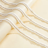 5 Yards Braid Trim, 19mm (0.75inch) Polyester Woven Gimp Braid Trim Decorative Fabric Trim with ABS Imitation Pearl, for Crafts Sewing Wedding Bridal Dress Decor (White)