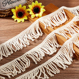 1 Set 10 Yards Curtain Fringes Bullion Fringe Trim, Beige Fabric Trims and Embellishments Cotton Fibre Tassel Curtain Weights Fringes Sewing for DIY Decoration Curtain Sofa Clothes