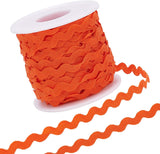 Wave Bending Fringe Trim, Sewing Ribbon, with Plastic Empty Spools, Orange,  3/16 inches~3/8 inch(5~8.5mm), about 25m/strand, 1strand