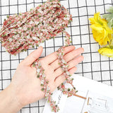 Flower Polyester Trim Ribbon, for Curtain Lace Trimmings, Light Coral, 3/4 inches(20mm)