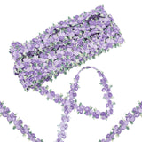 Flower Polyester Trim Ribbon, for Curtain Lace Trimmings, Purple, 3/4 inches(20mm)