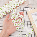 Polyester Ribbon, for Curtain Lace Trimmings, Daisy, Lime Green, 1 inches(25mm), about 5yards/card( 4.57m/card)