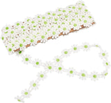 Polyester Ribbon, for Curtain Lace Trimmings, Daisy, Lime Green, 1 inches(25mm), about 5yards/card( 4.57m/card)