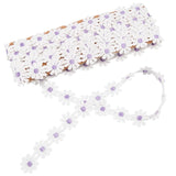 1 Card Polyester Ribbon, for Curtain Lace Trimmings, Daisy, Lilac, 1 inch(25mm), about 5yards/card( 4.57m/card)