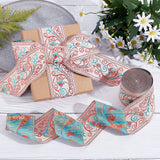 7.65 Yard Embroidered Jacquard Ribbon 2 Width Vintage Embroidered Ribbon Floral Woven Trim Fabric for Embellishment Craft Supplies, Pink