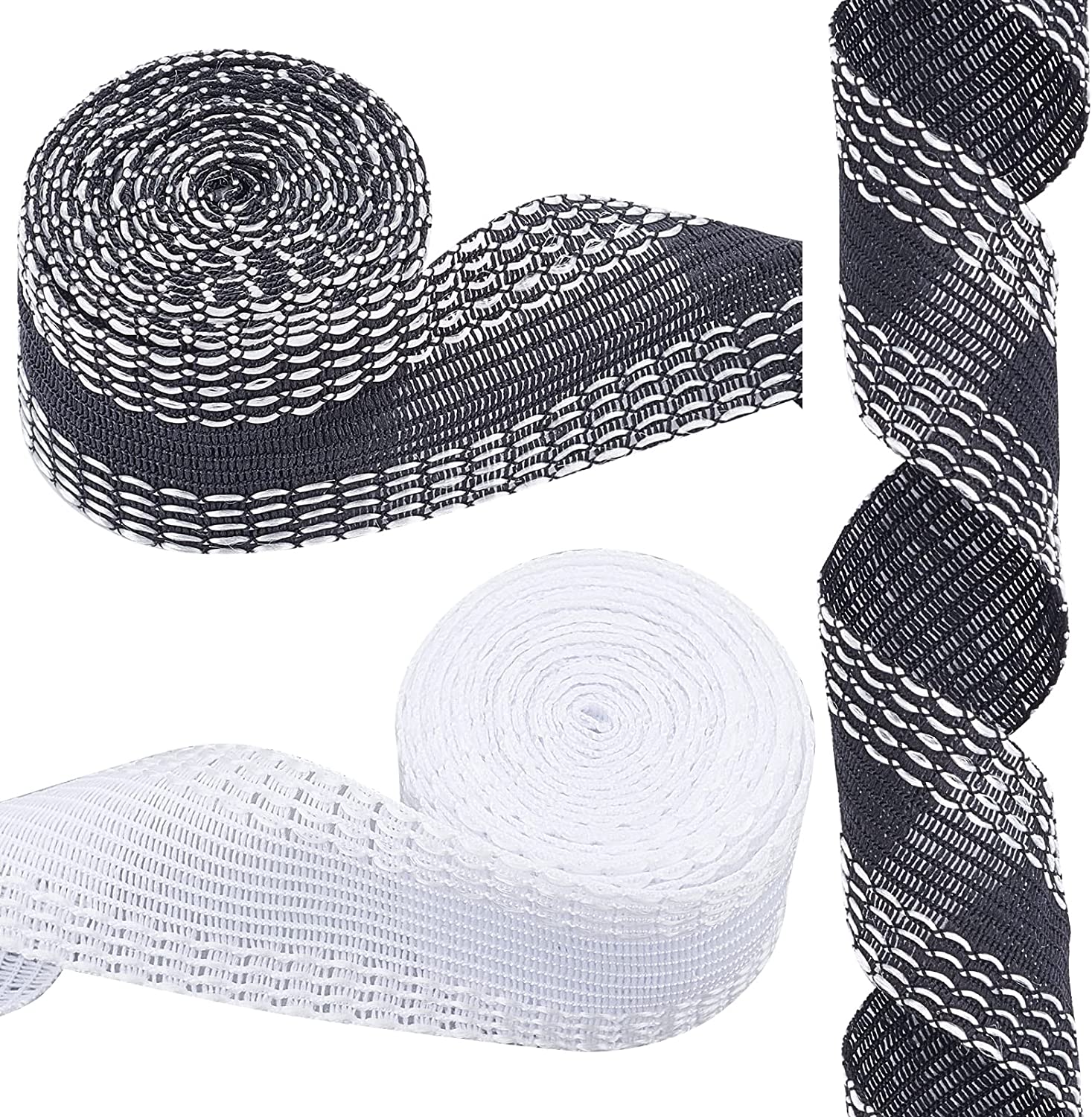 6 Rolls 2 Colors Adhesive Hem Tape Iron on Fabric Polyester Pants Hemming Tapes Clothing Fusing Ribbon Stickers for Sewing Dress Jeans Trousers
