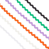 1 Roll Polyester Ribbon, Single Face Velvet Ribbon, Binary Colour, Striped Pattern, Black, 3/8inch(10mm), about 50yards/roll(45.72m/roll)