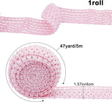 5.5 Yards 1.7 Wide Elastic Crochet Headband Ribbon Crochet Stretch Trim Fabric for Hair Accessories Tube Top, Light Pink