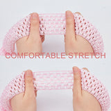 5.5 Yards 1.7 Wide Elastic Crochet Headband Ribbon Crochet Stretch Trim Fabric for Hair Accessories Tube Top, Light Pink